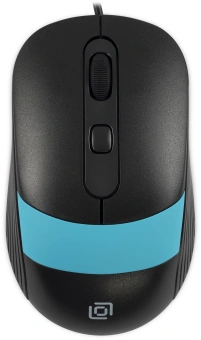 Мышь Оклик 310M черный/синий оптическая 2400dpi USB для ноутбука 4but (1869099) - купить недорого с доставкой в интернет-магазине