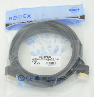 Кабель аудио-видео HDMI (m)/HDMI (m) 5м. позолоч.конт. черный - купить недорого с доставкой в интернет-магазине