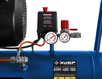 Компрессор поршневой Зубр КПМ-400-100 масляный 400л/мин 100л 2200Вт синий - купить недорого с доставкой в интернет-магазине