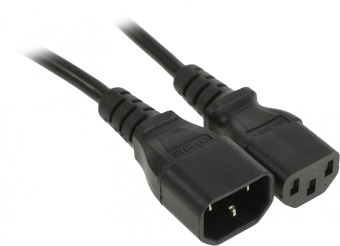 Шнур питания Hyperline PWC-IEC13-IEC14-1.8-BK C13-С14 проводник.:3x0.75мм2 1.8м 250В 10А (упак.:1шт) черный - купить недорого с доставкой в интернет-магазине