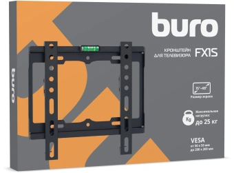 Кронштейн для телевизора Buro FX1S черный 15"-48" макс.25кг настенный фиксированный - купить недорого с доставкой в интернет-магазине