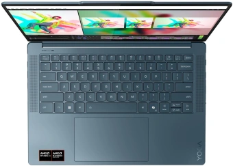 Ноутбук Lenovo Yoga Pro 7 14ASP10 Ryzen AI 9 365 32Gb SSD1Tb AMD Radeon 880M 14.5" OLED 3K (2944x1840) без ОС turquoise WiFi BT Cam (83LX000RRK) - купить недорого с доставкой в интернет-магазине