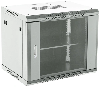Шкаф коммутационный Rexant (04-0664-111) настенный 6U 600x450мм пер.дв.стекл металл 2 бок.пан. направл.под винты 60кг серый 230град. IP20 сталь - купить недорого с доставкой в интернет-магазине