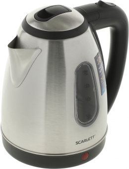Чайник электрический Scarlett SC-EK21S88 1.8л. 2200Вт черный/серебристый корпус: металл (EK21S88) - купить недорого с доставкой в интернет-магазине