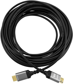 Кабель аудио-видео Digma HDMI 2.1 AOC HDMI (m)/HDMI (m) 50м. позолоч.конт. черный (HDMI-AOC2.1-50) - купить недорого с доставкой в интернет-магазине