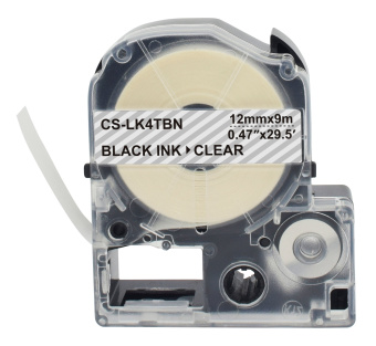 Картридж ленточный Cactus CS-LK4TBN LK-4TBN черный на прозрачном 12x9 для Epson LW300/LW400/LW700/LW600P/LW1000P/K400/Z700/Z900 - купить недорого с доставкой в интернет-магазине