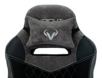 Кресло игровое Zombie VIKING 6 KNIGHT Fabric серый/черный с подголов. крестов. металл - купить недорого с доставкой в интернет-магазине