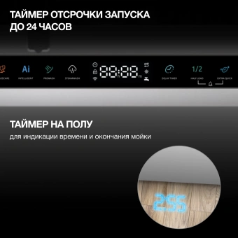 Посудомоечная машина встраив. Hyundai HBD 6105 2100Вт полноразмерная нержавеющая сталь инвертор - купить недорого с доставкой в интернет-магазине