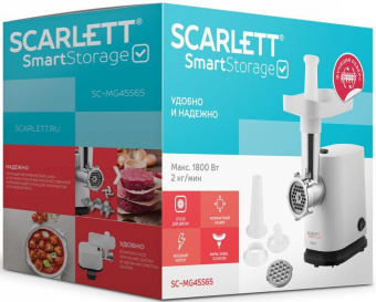 Мясорубка Scarlett SC-MG45S65 1800Вт белый - купить недорого с доставкой в интернет-магазине