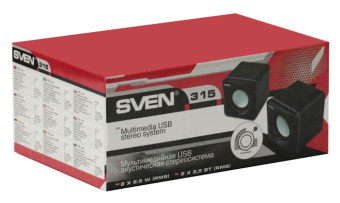 Колонки Sven 315 2.0 черный 5Вт - купить недорого с доставкой в интернет-магазине