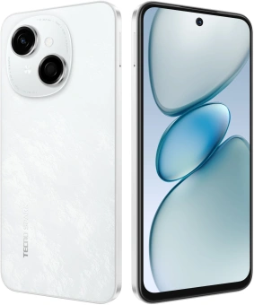 Смартфон Tecno Spark Go 1 64Gb 4Gb белый моноблок 3G 4G 2Sim 6.67" 720x1600 Android 14 13Mpix 802.11 a/b/g/n/ac GPS GSM900/1800 TouchSc Protect microSD max1024Gb - купить недорого с доставкой в интернет-магазине