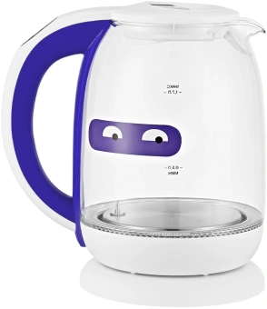 Чайник электрический Kitfort КТ-6140-1 1.7л. 2200Вт белый/фиолетовый корпус: стекло/пластик - купить недорого с доставкой в интернет-магазине
