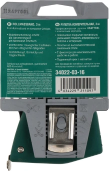 Рулетка Kraftool Grand дл.полотна 3м (34022-03-16) - купить недорого с доставкой в интернет-магазине