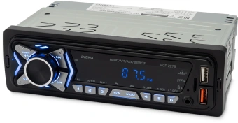 Автомагнитола Digma MCP-227B 1DIN 2x45Вт v5.0 USB 2.0 AUX 2 ПДУ - купить недорого с доставкой в интернет-магазине