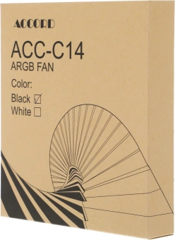 Вентилятор для корпуса Accord ACC-C14 ARGB 140х140x25 черный 3-pin 26дБ (ACC-C14 ARGB BLACK) brown box - купить недорого с доставкой в интернет-магазине