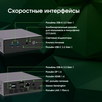 Неттоп Digma Pro Minimax U1 i3 1215U (1.2) 16Gb SSD512Gb UHDG Windows 11 Pro GbitEth WiFi BT 60W темно-серый/черный (DPP3-ADXW03) - купить недорого с доставкой в интернет-магазине