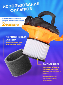 Строительный пылесос Вихрь СП-1500/20 1500Вт (уборка: сухая/влажная/выдув) серый - купить недорого с доставкой в интернет-магазине