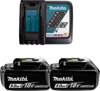 Батарея аккумуляторная Makita BL1850Bx2 LXT 18В 5Ач Li-Ion (З/У в компл.) (191L74-5) - купить недорого с доставкой в интернет-магазине