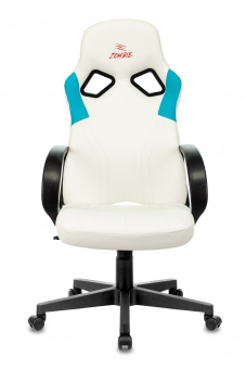 Кресло игровое Zombie RUNNER белый/голубой эко.кожа крестов. пластик - купить недорого с доставкой в интернет-магазине