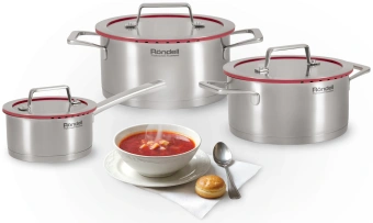 Кастрюля Rondell Verter RDS-2030 4.7л. d=24см (с крышкой) стальной - купить недорого с доставкой в интернет-магазине