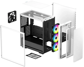 Корпус Deepcool CK560 WH белый без БП ATX 3x120mm 4x140mm 2xUSB3.0 audio bott PSU - купить недорого с доставкой в интернет-магазине