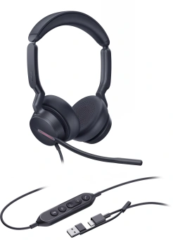 Гарнитура проводная Yealink UH46 Dual UC USB-C/A черный - купить недорого с доставкой в интернет-магазине