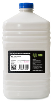 Тонер Cactus CS-THPCHUM-500 пурпурный флакон 500гр. для принтера HP Color Universal CF540A/CF400A/CF410A/CF400A/CE310 - купить недорого с доставкой в интернет-магазине