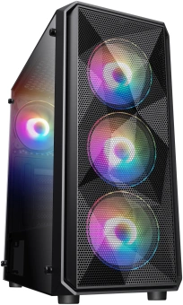 Корпус Оклик OCC-MD303 черный без БП ATX 6x120mm 2xUSB2.0 1xUSB3.0 audio bott PSU - купить недорого с доставкой в интернет-магазине