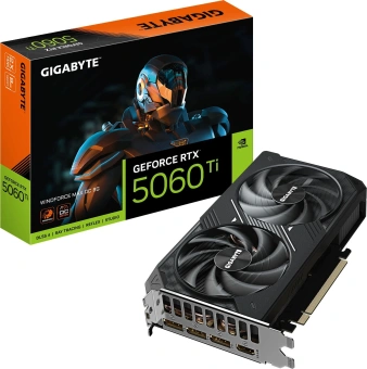 Видеокарта Gigabyte PCI-E 5.0 GV-N506TWF2MAX OC-8GD 1.0 NVIDIA GeForce RTX 5060TI 8Gb 128bit GDDR7 2587/28000 HDMIx1 DPx3 HDCP Ret - купить недорого с доставкой в интернет-магазине