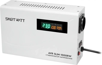 Стабилизатор напряжения Smartwatt AVR Slim 1000RW 1000ВА белый - купить недорого с доставкой в интернет-магазине