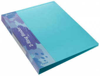 Папка на 2-х кольцах Бюрократ Pastel PAST0812/2RBLUE A4 пластик 0.5мм кор.27мм торц.карм с бум. встав голубой - купить недорого с доставкой в интернет-магазине