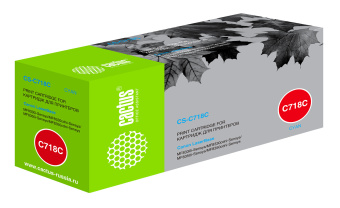 Картридж лазерный Cactus CS-C718С CS-C718C 718 C голубой (2900стр.) для Canon i-Sensys MF8330/MF8340/MF8350/MF8360/MF8540/MF8580/LBP7200/7210/7660/7680 - купить недорого с доставкой в интернет-магазине