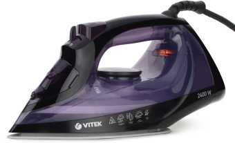 Утюг Vitek VT-8316 2400Вт черный/фиолетовый - купить недорого с доставкой в интернет-магазине