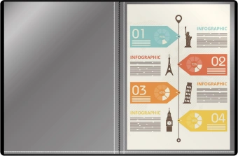 Папка с 30 прозр.вклад. Silwerhof Eco A4 пластик 0.5мм черный - купить недорого с доставкой в интернет-магазине