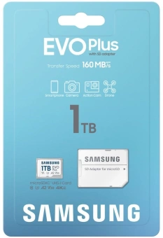Флеш карта microSDXC 1TB Samsung MB-MC1T0SA EVO Plus V30 A2 + adapter - купить недорого с доставкой в интернет-магазине