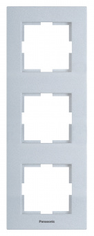 Рамка Panasonic Karre Plus WKTF08133AS-RU 3x вертикальный монтаж металл серебро (упак.:1шт) - купить недорого с доставкой в интернет-магазине