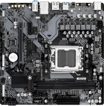 Материнская плата Gigabyte B840M H Socket AM5 AMD B840 2xDDR5 mATX AC`97 8ch(7.1) GbLAN RAID+HDMI+DP - купить недорого с доставкой в интернет-магазине