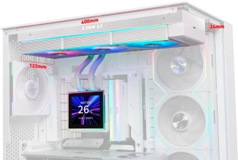 Система водяного охлаждения Lian-Li HydroShift II LCD-S 360CL ARGB Soc-AM5/AM4/1700/1851 белый 4-pin 30dB Al+Cu LCD Ret (G89.GHS2LCDS36CW.R0) - купить недорого с доставкой в интернет-магазине
