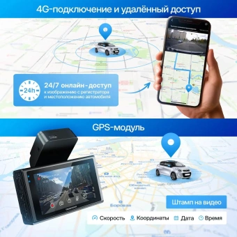 Видеорегистратор TrendVision Online Air 4G черный 1080x1920 1080p 160гр. GPS Allwinner V853 - купить недорого с доставкой в интернет-магазине