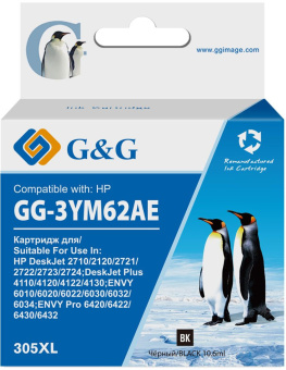 Картридж струйный G&G GG-3YM62AE 305XL черный (10.6мл) для HP DeskJet 2320/2710/2720/2300 - купить недорого с доставкой в интернет-магазине