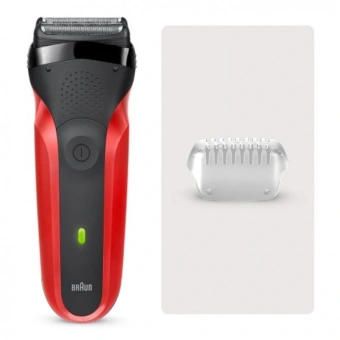 Бритва сетчатая Braun 300s r реж.эл.:3 питан.:элек.сеть/аккум. красный/черный - купить недорого с доставкой в интернет-магазине
