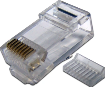 Коннектор Lanmaster (TWT-PL45-8P8C-V) кат.5E RJ45 прозрачный (упак.:100шт) - купить недорого с доставкой в интернет-магазине