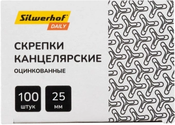 Скрепки Silwerhof Daily металл оцинкованные 25мм (упак.:100шт) картонная коробка - купить недорого с доставкой в интернет-магазине