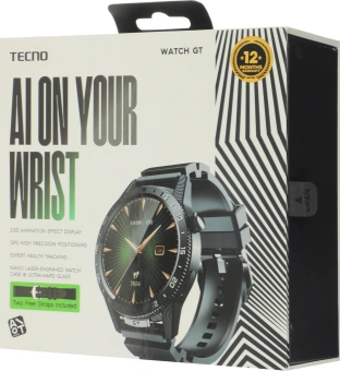 Смарт-часы Tecno Watch GT 1.504" AMOLED корп.черный рем.черный (WGT01) - купить недорого с доставкой в интернет-магазине