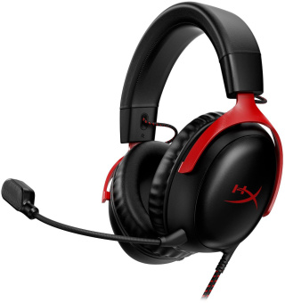 Наушники с микрофоном HyperX Cloud III черный/красный 1.2м мониторные оголовье (727A9AA) - купить недорого с доставкой в интернет-магазине