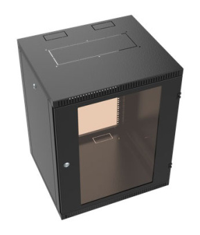 Шкаф коммутационный NT WALLBOX 18-66 B (589172) настенный 18U 600x650мм пер.дв.стекл направл.под закл.гайки 160кг черный 600мм 35кг 880мм IP20 сталь - купить недорого с доставкой в интернет-магазине