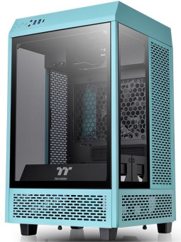 Корпус Thermaltake The Tower 100 Turquoise голубой без БП miniITX 1x120mm 3x140mm 2xUSB3.0 audio bott PSU - купить недорого с доставкой в интернет-магазине