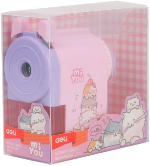 Точилка для карандашей механическая Deli E0641 miYou 1 отверстие пластик ассорти - купить недорого с доставкой в интернет-магазине