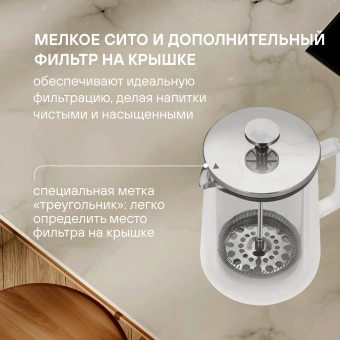 Френч-пресс Rondell Eletto RDS-1824 1л прозрачный - купить недорого с доставкой в интернет-магазине
