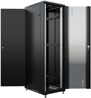 Шкаф серверный NTSS Премиум (NTSS-R42U6080GS-BL) напольный 42U 600x800мм пер.дв.стекл металл 900кг черный 710мм 99кг 1987мм IP20 сталь - купить недорого с доставкой в интернет-магазине